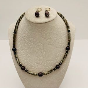 Napier Gold Necklace and earrings set